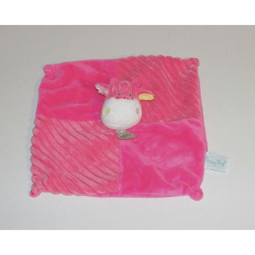 Doudou Vache Rose Cotelés Plat Collection Les Doubambins Baby Nat
