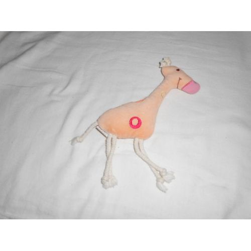 Doudou Absorba Girafe Cheval Zebre Orange Rond Jaune Rouge Corde Noeud