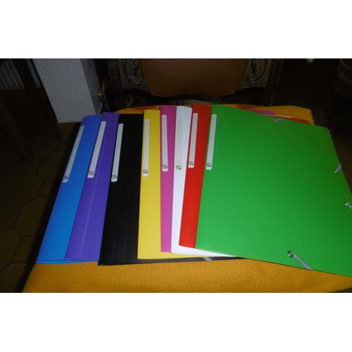 Chemises Plastiques Simples Sans Rabats À Élastiques 24x32 Cm Cartorel Lot De 8 Couleurs Assorties