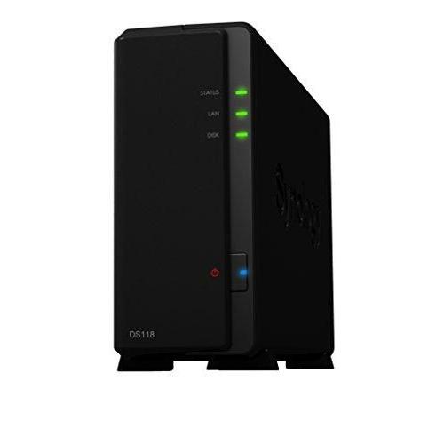 Synology Serveur NAS DiskStation DS118 Ethernet/LAN Bureau Noir NAS Serveurs de stockage (8000 To, Disque dur, Disque dur, SSD, SATA, 2.5/3.5",