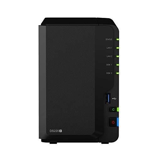 Synology Serveur NAS DS220+ Serveur de Stockage 2 Baies 4 to avec 2 x 2 to Rouge WD20EFAX