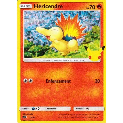 Héricendre - N°155 Pokémon Souris Feu - Carte 10/25 Hologramme