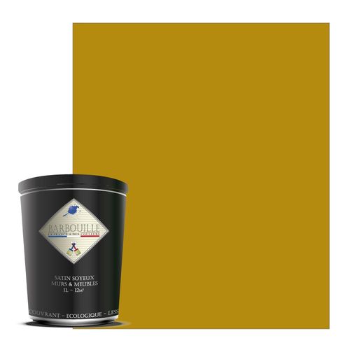 Laque acrylique satin  meubles, bois, murs et plafonds - 1 ltr Jaune - Caravanes