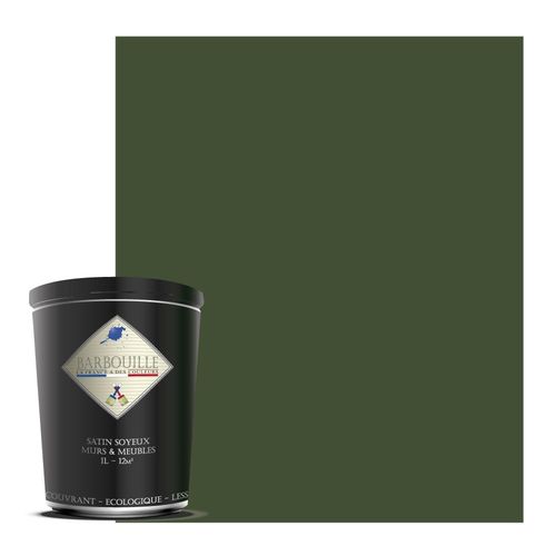 Laque acrylique satin  meubles, bois, murs et plafonds - 1 ltr Vert - Crocodile