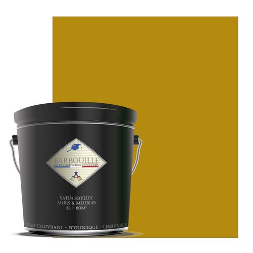 Laque acrylique satin  meubles, bois, murs et plafonds - 5 ltr Jaune - Caravanes