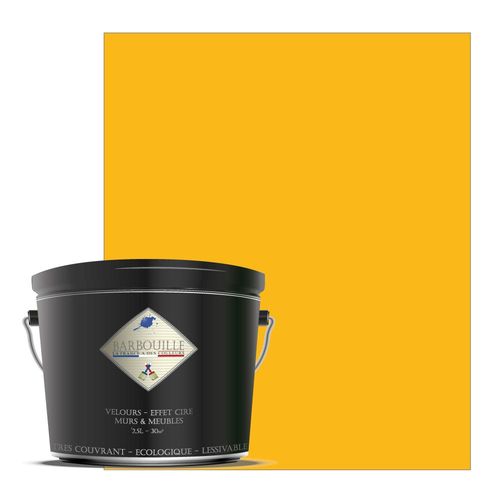Peinture lessivable acrylique velours  murs et plafonds - 2,5 ltr Jaune - Akhenaton