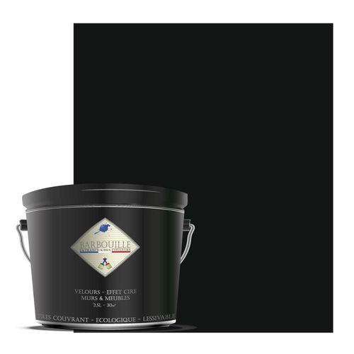 Peinture lessivable acrylique velours  murs et plafonds - 2,5 ltr Gris & Noir - Maléficio