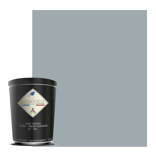 Peinture lessivable acrylique mat  murs et plafonds - 1 ltr Gris & Noir - Nec mergitur