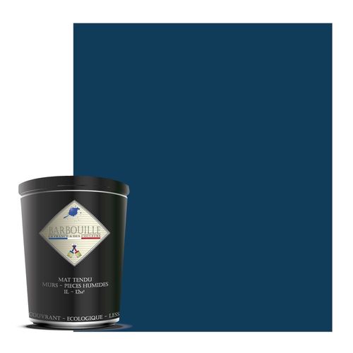 Peinture lessivable acrylique mat  murs et plafonds - 1 ltr Bleu - Abyssal