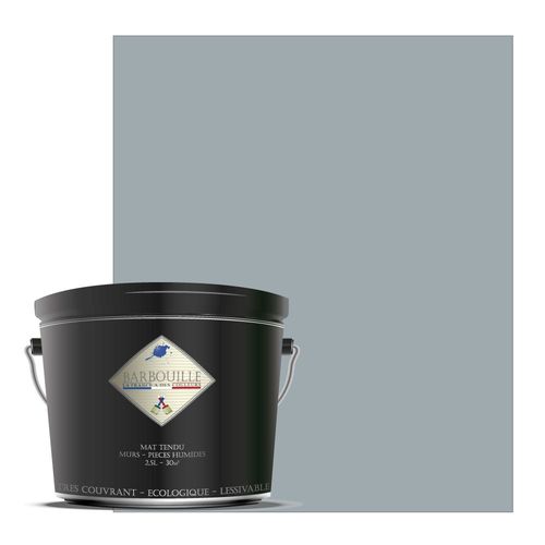 Peinture lessivable acrylique mat  murs et plafonds - 2,5 ltr Gris & Noir - Nec mergitur