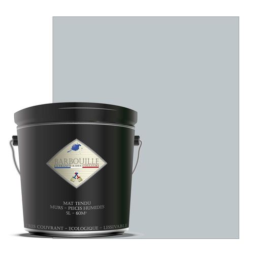Peinture lessivable acrylique mat  murs et plafonds - 5 ltr Gris & Noir - Fluctuat