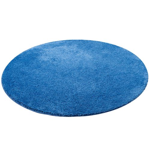 Snapstyle Palace - Tapis Shaggy À Poils Longs Rond Bleu 133x133 Cm