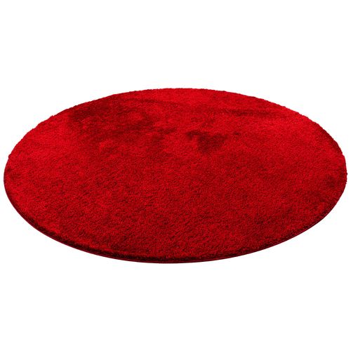 Snapstyle Palace - Tapis Shaggy À Poils Longs Rond Vin Rouge 200x200 Cm