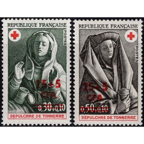 Au Profit De La Croix Rouge La Paire Surchargés C F A (La Réunion) Année 1973 N° 418 419 Yvert Et Tellier Luxe
