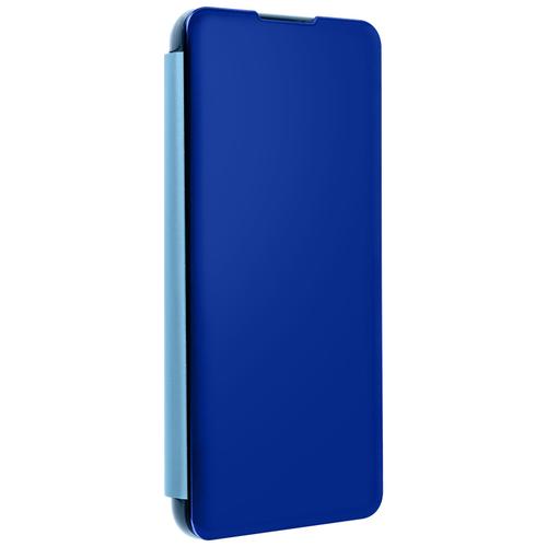 Housse Samsung Galaxy S21 Plus Clapet Translucide Miroir Support Vidéo Bleu