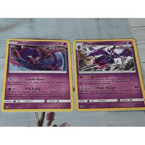 Carte Pokémon Vémini Et Mandrillon Ultra Chimère