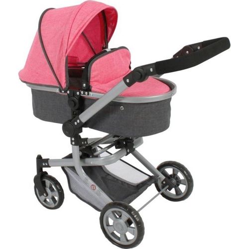 Poussette Combinée Mika, Anthracite - Rose