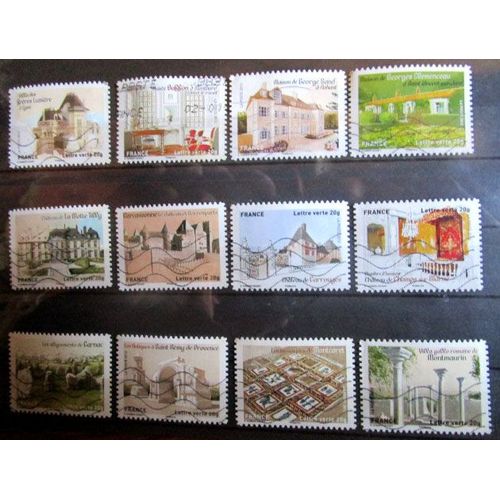 2013. Série Complète Adh865 À Adh876: Patrimoines De France.