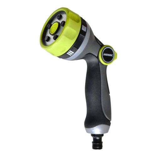 Jardibric - Pistolet d'arrosage métal gainé 3 en 1 Brossé 7 Jets GAMME PREMIUM