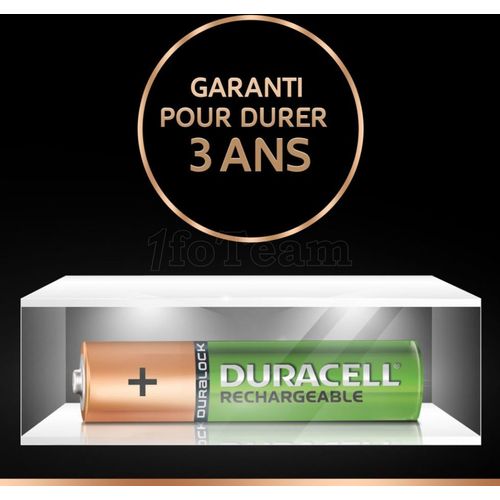 Pack Blister De 4 Piles Rechargeables Duracell Duralock Type Aa 1,2v