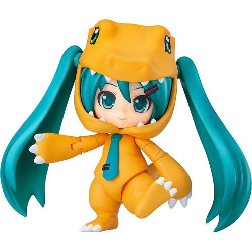 Nendoroid Character Vocal Series 01: Hatsune Miku/Digimon Adventure Hatsune Miku: Kigurumi Agumon Ver. Non-Scale Abs&pvc Painted Fine Art Figure [Import Japonais]