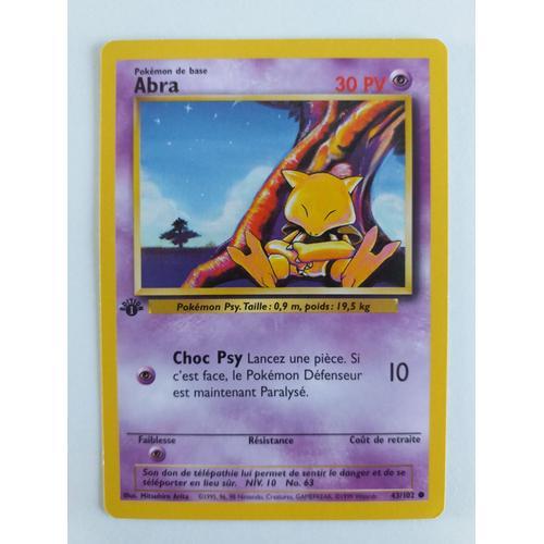 Carte Pokemon Abra. 43/102. Set De Base Édition 1 Wizards Fr