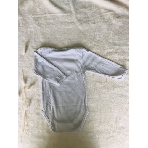 Body Bébé Manches Longues Uni Blanc 6 Mois