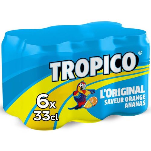 Lot De 4 - Tropico Boisson L'original Saveur Orange Ananas - Pack De 6 Canettes De 33cl