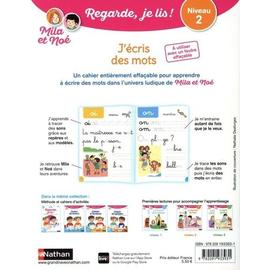 Regarde, je lis - Mila et Noé - J'écris des phrases - Cahier effaçable -  Niveau 3 - Dès 5 ans