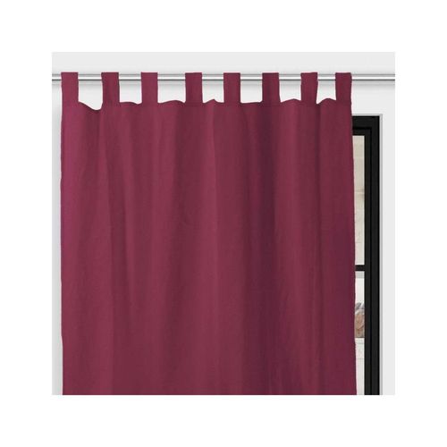 Rideau À Pattes En Microfibre Lavée 135x250 Cm Boheme Framboise, Par Soleil D'ocre