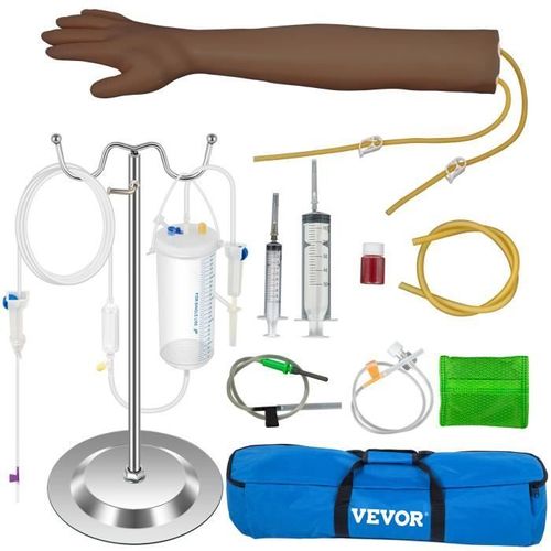 Bras De Pratique Intraveineux - Vevor - 55 Cm,Peau Foncée,Veines Hautement Simulées,Pour Les Écoles De Laboratoire Multicolore