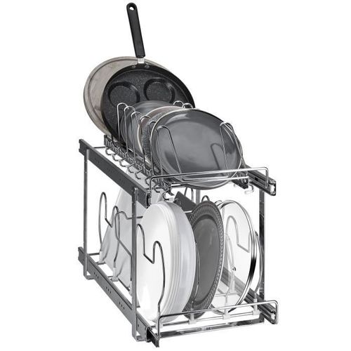 Organiseur De Poêle - Vevor - 2 Niveaux 30,5x57,5x46,5 Cm,Avec Séparateur Réglable Range Casserole Ustensiles De Cuisine