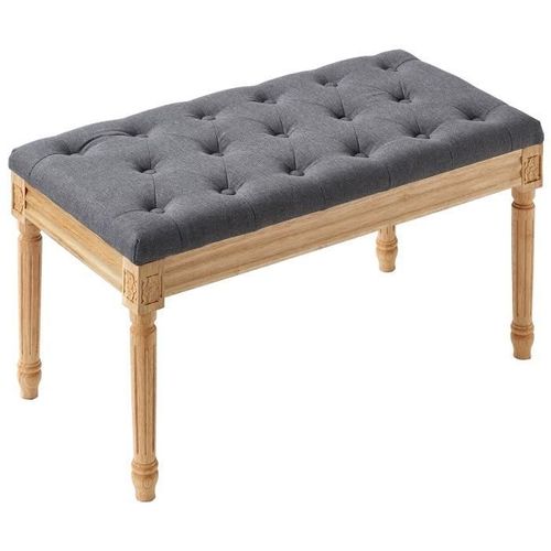 Banc Rembourré - Vevor - Banc Rembourré Banquette Meuble D'entrée Salle À Manger 80x40x48 Cm Charge 100 Kg Gris