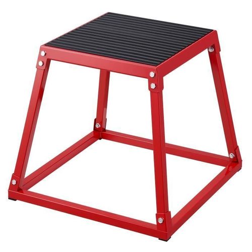 Boîte À Saut Musculation - Vevor - 513x513x458mm,Charge 227 Kg,Rouge,Plateforme Antidérapante,Pour La Formation De Gym À Domicile