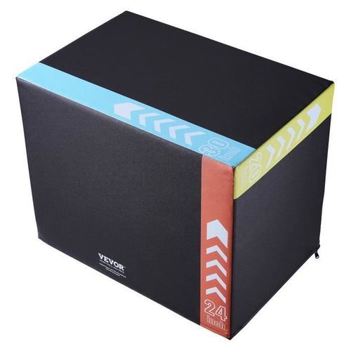 Boîte À Saut Musculation - Vevor - 500x600x760 Mm,3 En 1,Contreplaqué Multicouche,76/60/50 Cm,Noire,200 Kg