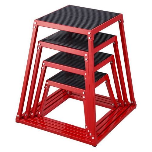 Boîte À Saut Musculation - Vevor -Ensemble De 4pcs 305/458/609/762 Mm,Charge 227 Kg,Rouge,Pour La Formation De Gym À Domicile