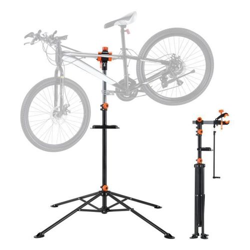 Pied D'atelier Vélo - Vevor - 1050 × 1050 × 1973 Mm,Pince Rotative Réglable En Hauteur 360°,Charge 36,3 Kg