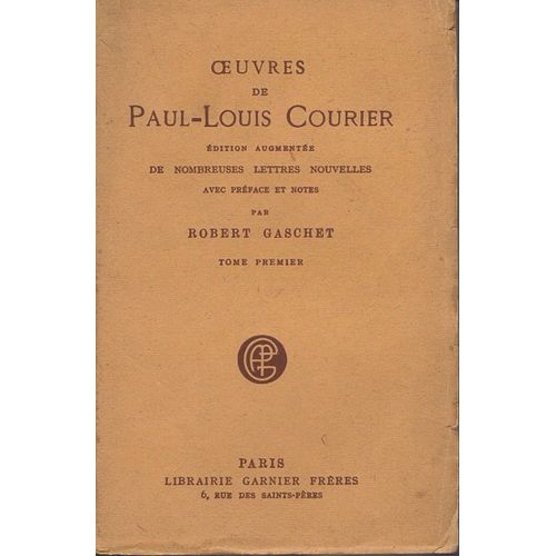 Oeuvres De Paul-Louis Courier