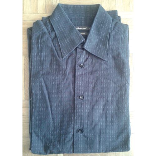 Chemise Celio Casual Noire Tissu Gauffré Taille S
