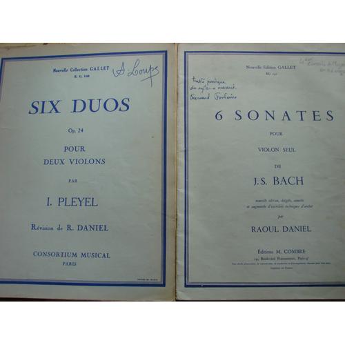 6 Sonates Back Six Duos Pleyel Pour Violons