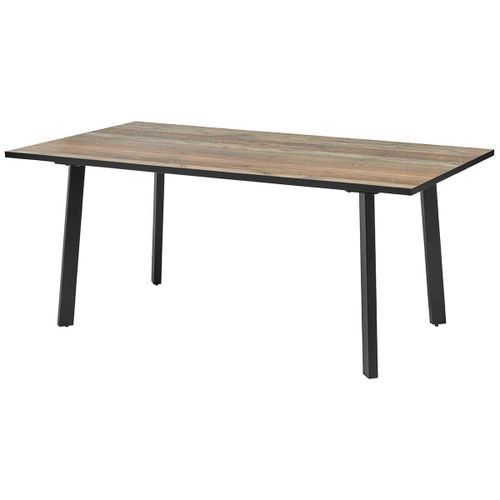 Karmina - Table De Repas Aspect Bois Et Métal 180cm