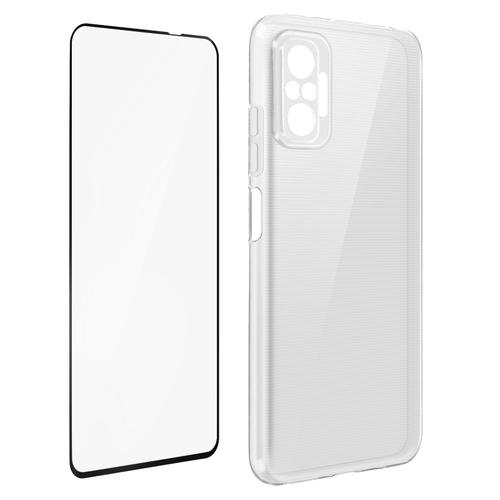 Coque Xiaomi Redmi Note 10 Pro Souple Et Film Verre Trempé 9h Transparent Noir