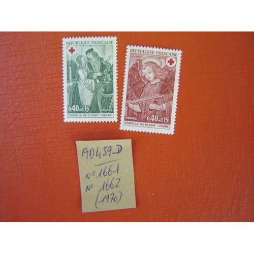 Ad 459 B// Lot De 2 Timbres France N° 1661/1662 (1970) Neufs " Croix Rouge Fresques De La Chappe De Dissay(Vienne)