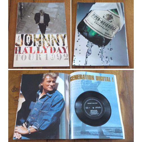 Programme De Concert De Johnny Hallyday " Tour 1992 " Inclus Le 45t En Tirage Limite