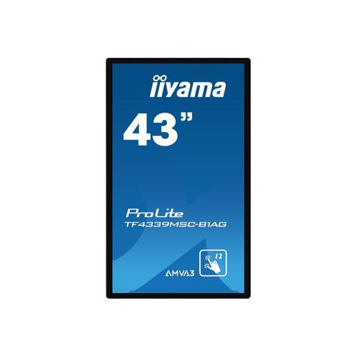 iiyama ProLite TF4339MSC-B1AG - Classe de diagonale 43" (42.5" visualisable) écran LCD rétro-éclairé par LED - signalétique numérique interactive - avec écran tactile (multi-touches) - 1080p 1920...
