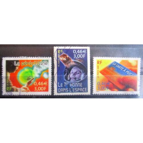 2001.F3422;F3425;F3426: Le Siècle Au Fil Du Timbre. Sciences