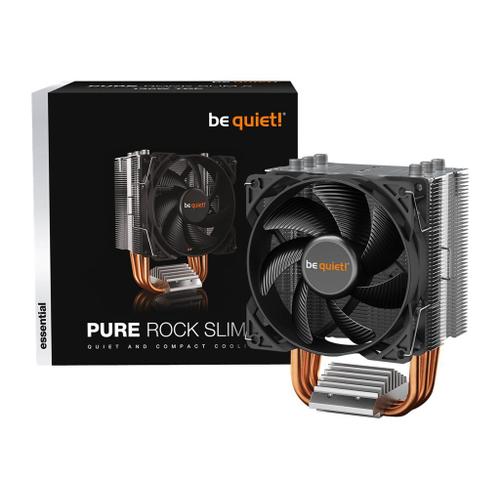 be quiet! Pure Rock Slim 2 - Refroidisseur de processeur - (pour : LGA1155, LGA1150, LGA1151, AM4, LGA1200, LGA1700, AM5) - aluminium avec base en aluminium/cuivre - 92 mm - argent