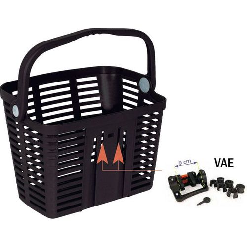 Panier Plastique Plaza Xl Noir Avec Fixation Pour Vae