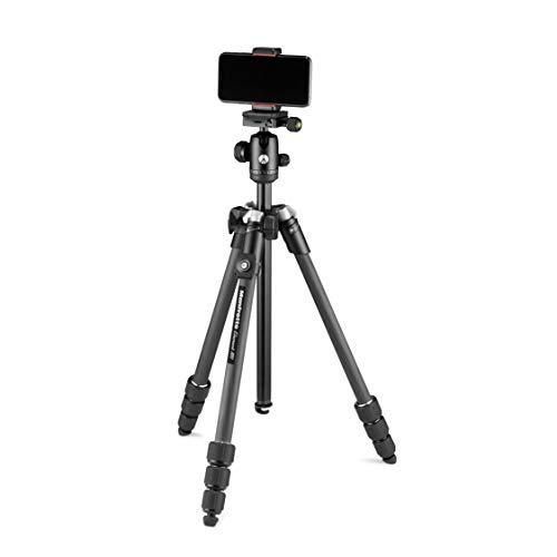 Manfrotto Trépied Element MII Trépied pour Appareil Photo en Carbone avec Rotule et Bluetooth, Support pour Smartphone et Téléphone, Stabilisateur