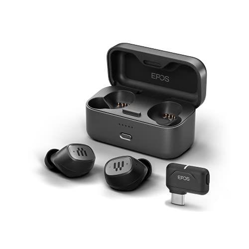 Epos Ecouteurs filaires GTW 270 Hybrid Écouteurs sans Fil Gaming, Écouteurs Bluetooth & Dongle USB-C, Conception Fermée Réduisant Le Bruit, Deux Micros,